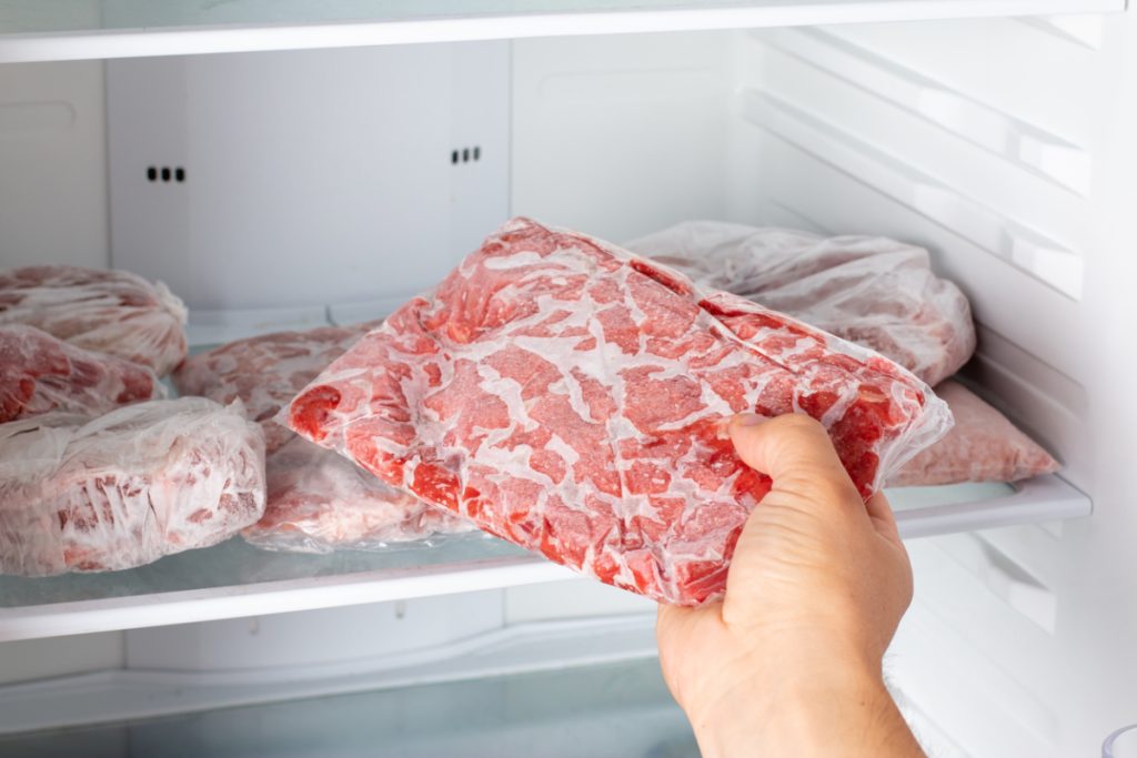 thawing meat from freezer